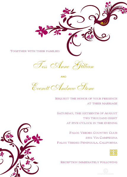 Phoenix Orchid Wedding Invitation