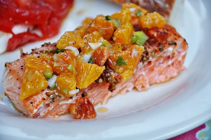 the parsley thief: Grilled Salmon with Blood Orange Salsa