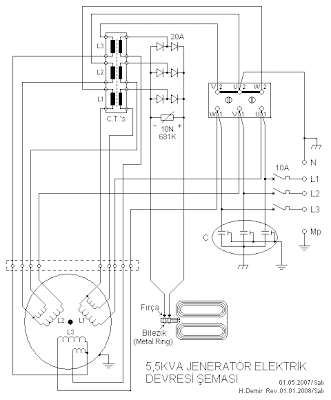 5,5KVA Generator Electrical Circuit Diagram