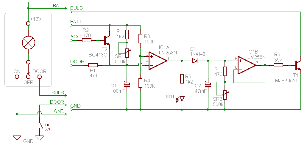 Dome Light Dimmer With Delay Schema