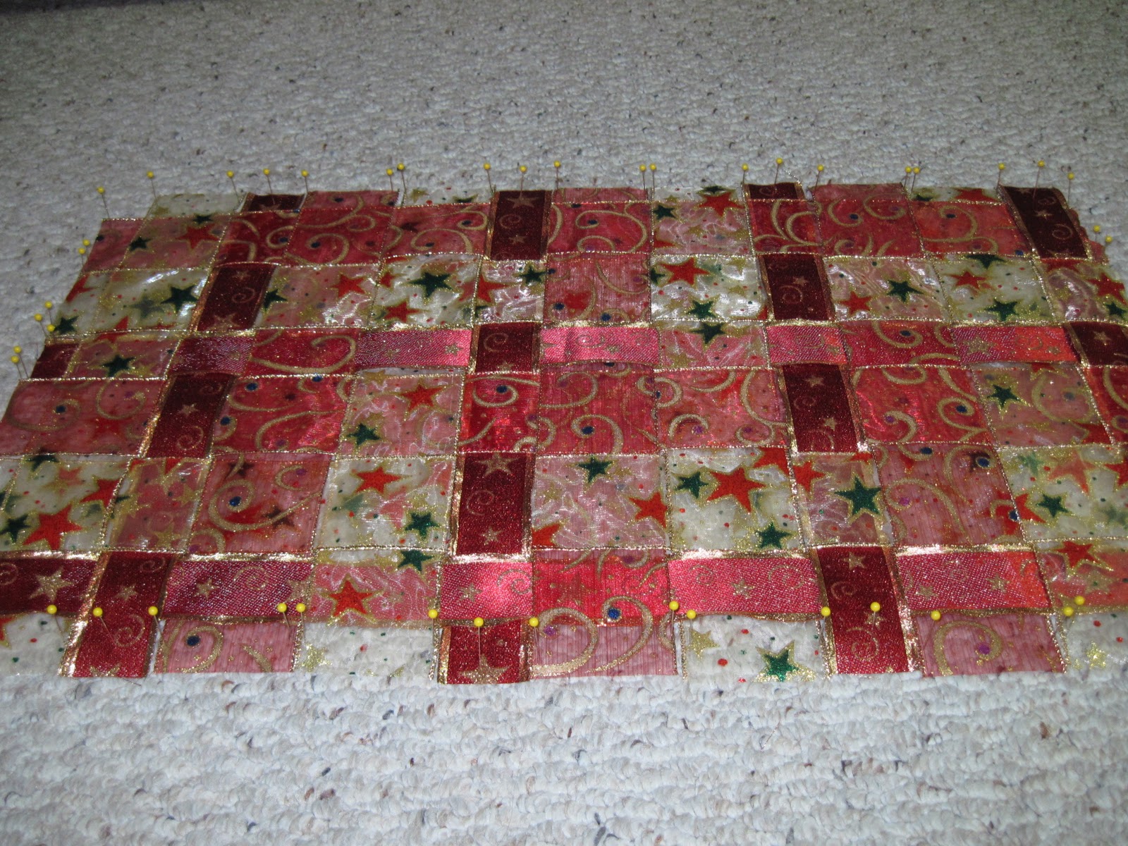 Houseful of Handmade Christmas Ribbon Table Runner