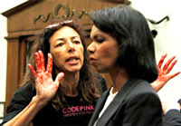 Activist confronts Condi