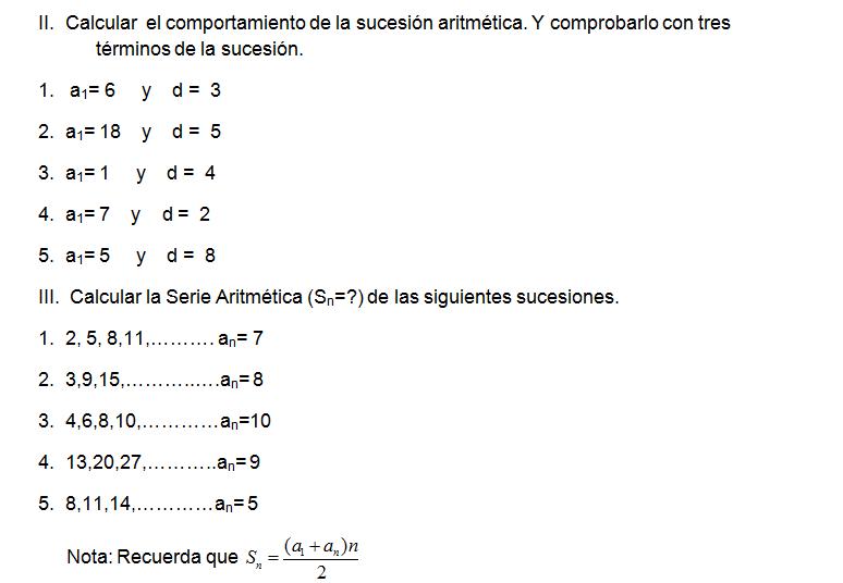 Las Matemáticas con el Profesor Borja Matemáticas I Sucesiones y series Aritméticas Las Matemáticas con el Profesor Borja Matemáticas I Sucesiones y series Aritméticas