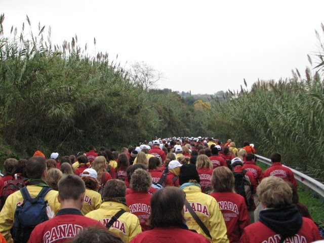 Canadian kids finish the walk into Ortona that many did not make