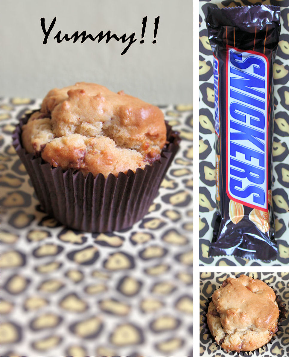 Let&amp;#39;s bake today!: Snickers and peanut-butter muffins!