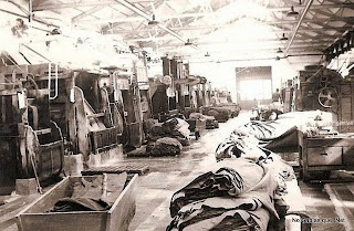 Nave de trabajo en la antigua fábrica Textil Navazo de Bejar en la que trbajaron muchos obreros de Candelario Salamanca