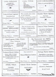 Anuncios publicitarios en las fiestas de Candelario Salamanca en 1953