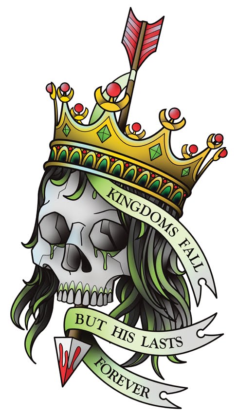 I designed this skull wearing a crown tattoo for a tattoo flash set I'm 