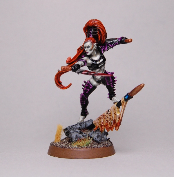 COMMISSION - Figurine Warhammer 40k - Drukhari Lelith Hesperax - Peinte Par Pro - Occasion
