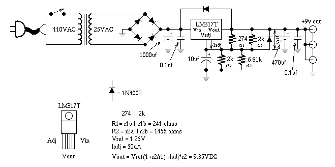 GuitarTech: Ultra-Clean 9V DC Power Supply Guitar Effect Schematic