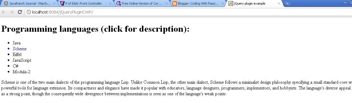Exploration Through Example: Creating complete jQuery plugin