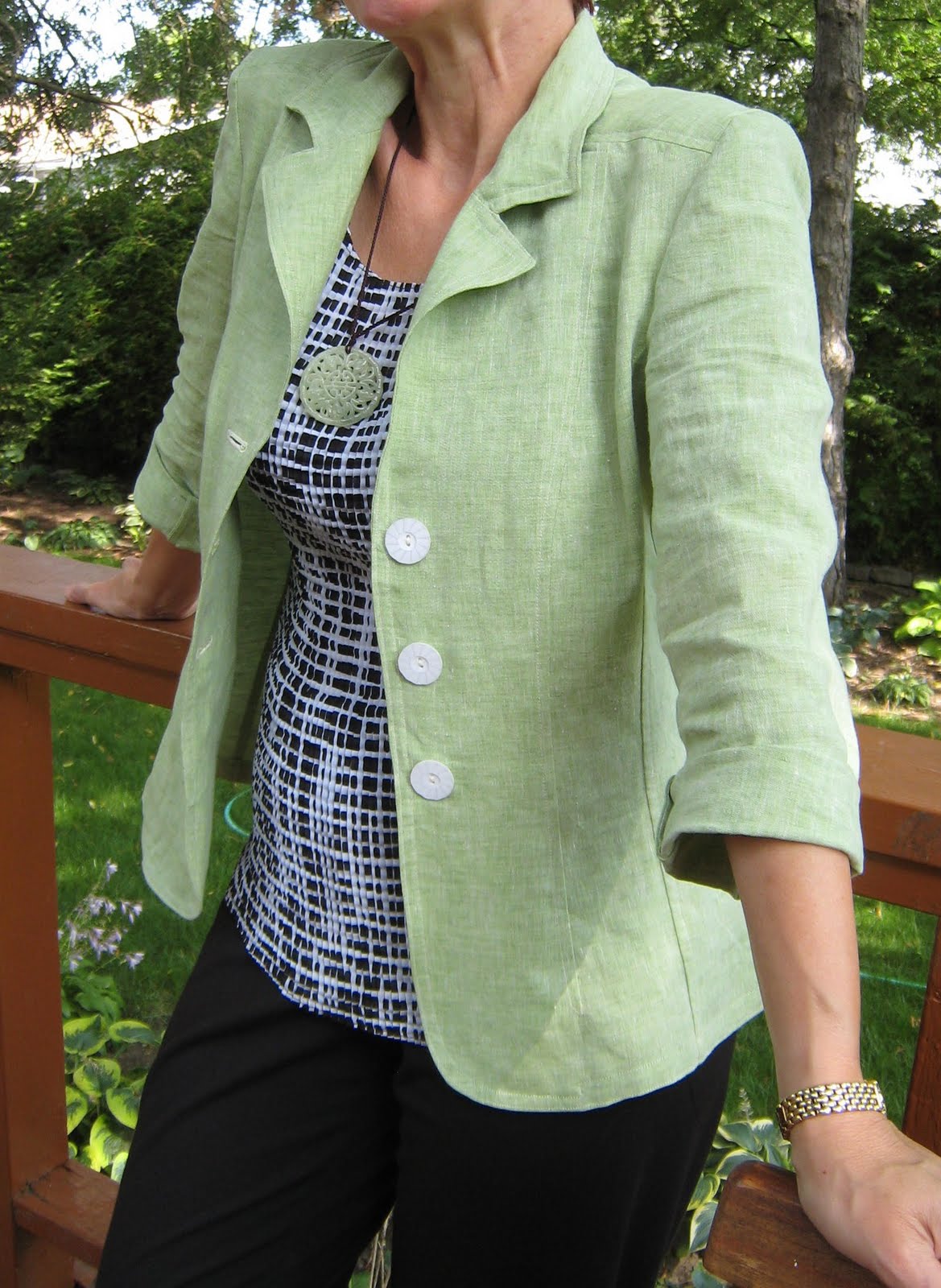 StraightJacket Muse Green Linen Jacket