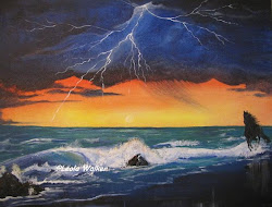 sunset horse painting