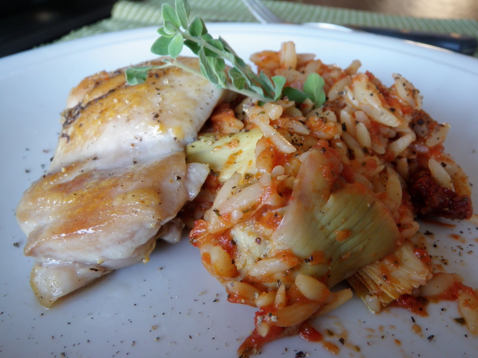 Sun Dried Tomato Chicken with Orzo