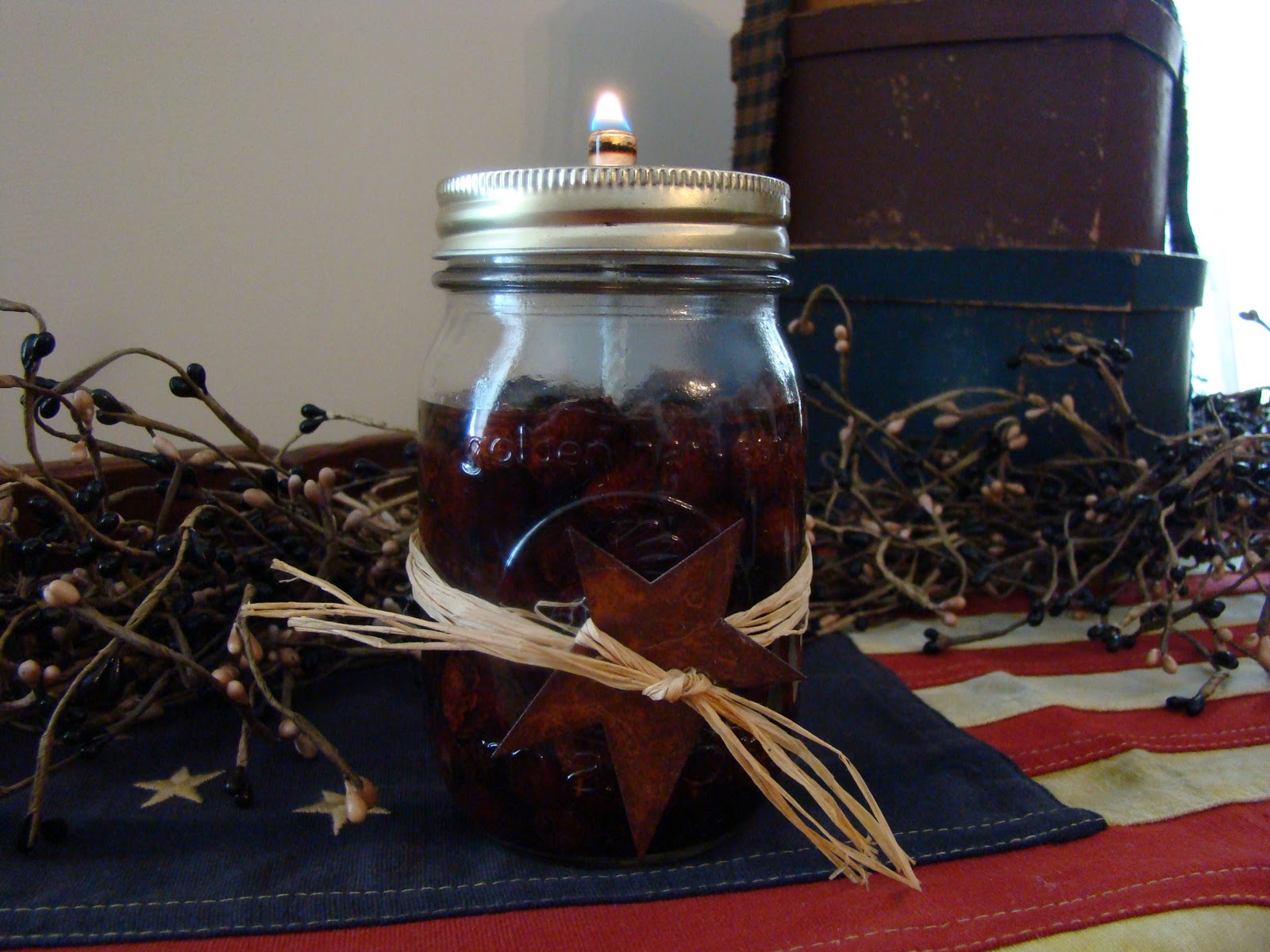 Windy Meadows Farm Mason jar oil lamps...