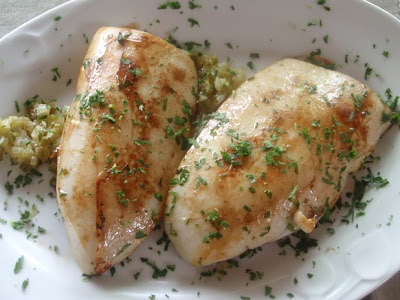 cachón a la plancha con sofrito y vinagreta