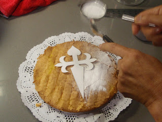 Decoración de la tarta de Santiago