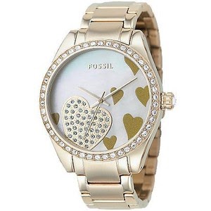 fossil watch with hearts