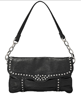 My loss is your gain!: Fossil Handbag, East West Studded Flap Bag (Black)