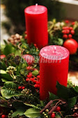 I love red Christmas candles.