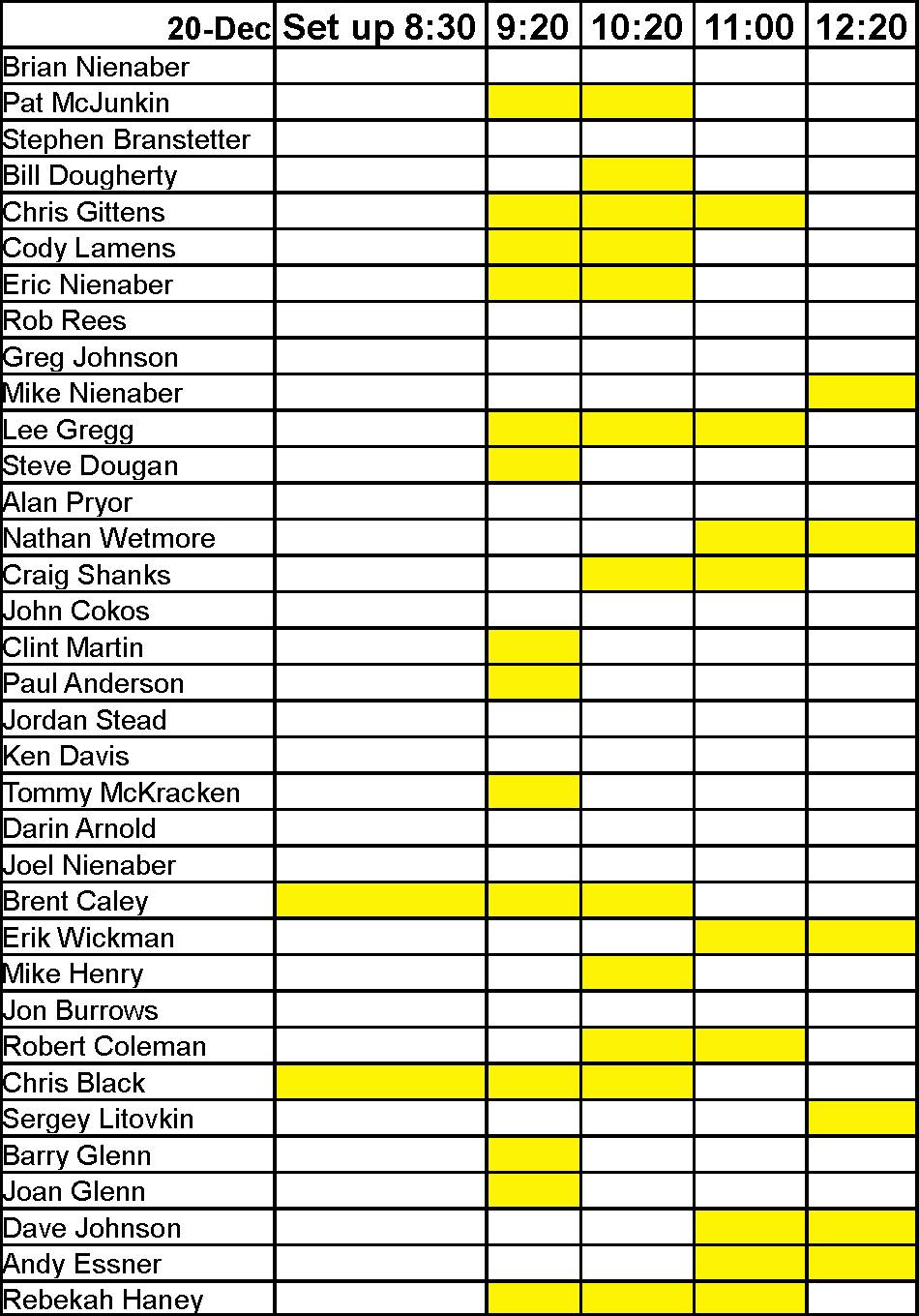 .: December Schedule .: December Schedule