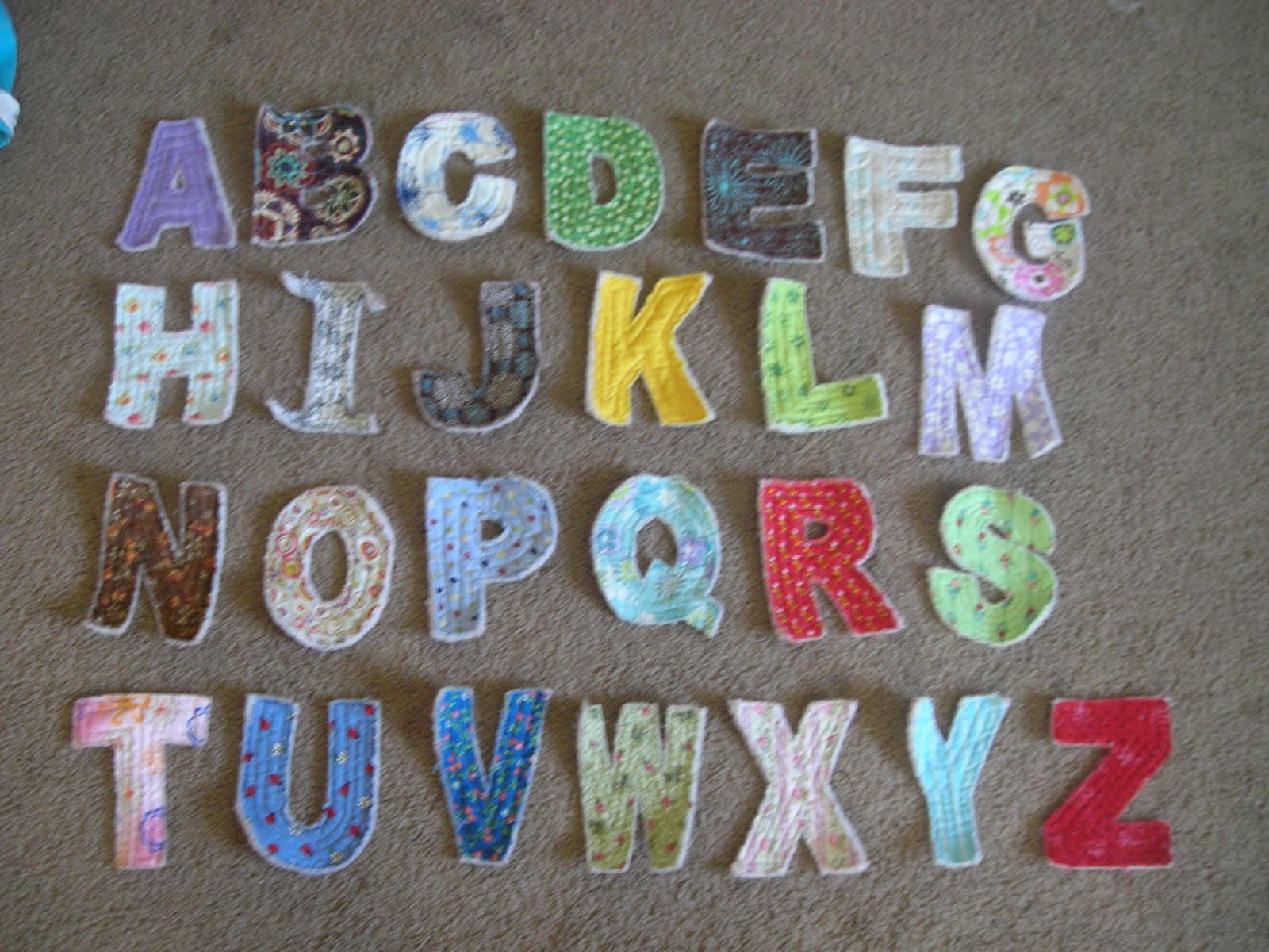 My handmade goodies Rag Quilt Letters