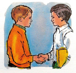 1960s americana hands shaking illustrated boys illustration agoge children illustrations illustrator christian