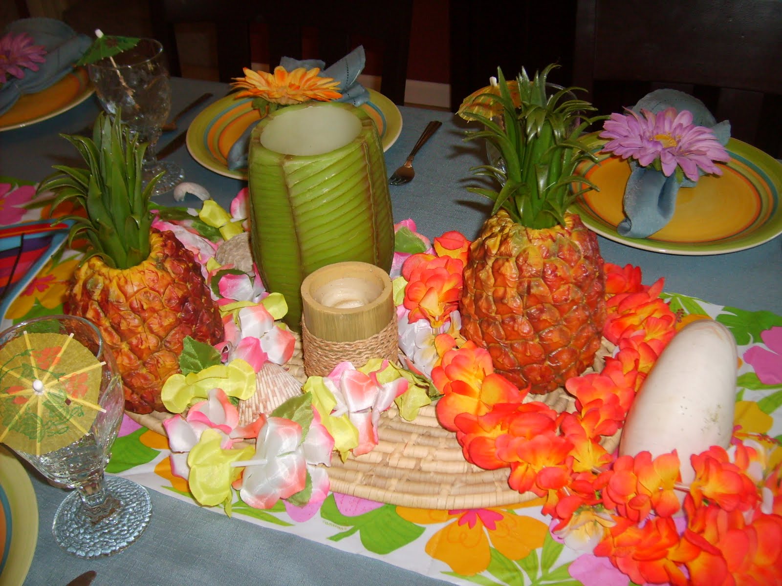 Cooking With The Preacher's Wife Tablescape  Hawaiian theme