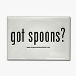 rectangle in white with black lettering and a question mark similar to that used by the got milk ad campaign but instead reads Got Spoons? www.butyoudontlooksick.com