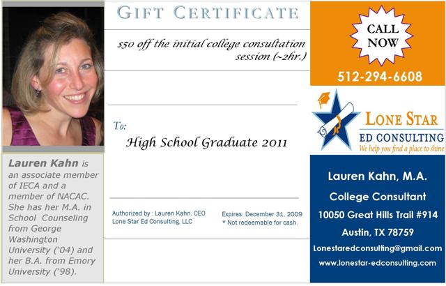Gift Certificate from LSEDC