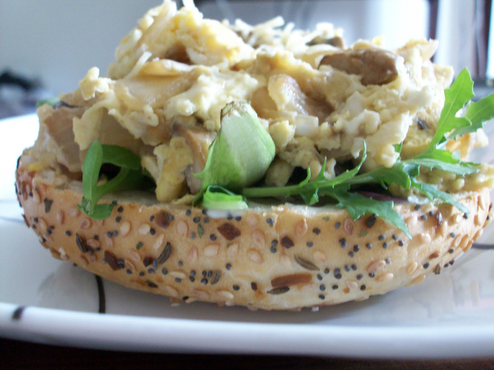 Cooking with Angus Open Faced Bagel Sandwich