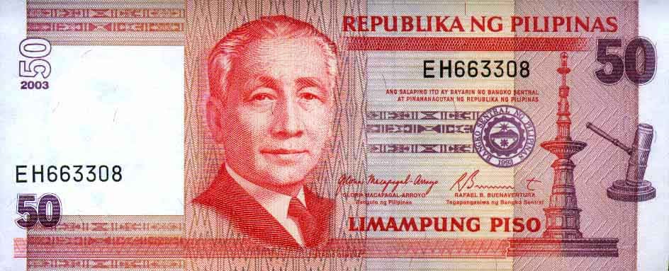 Philippine Money Peso Coins And Banknotes 50 Peso Bill New Design 