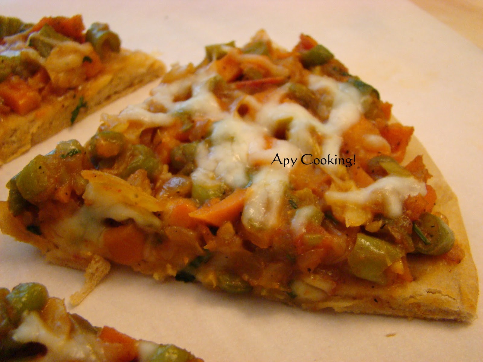 Apy Cooking Veggie Garam Masala Pizza with Homemade Whole Wheat Base