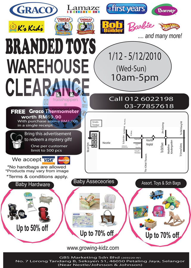 Branded Toys Warehouse Clearance 70 Barbie Graco 1 Dec 5 December