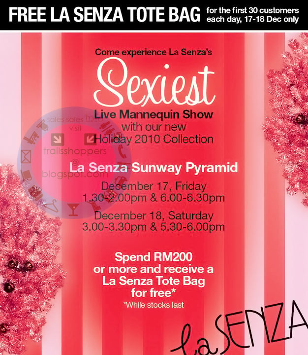 FREE LA SENZA TOTE BAG for the first 30 customer 17 Dec 18 December