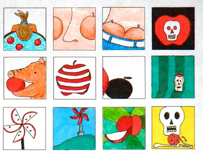 apple thumbnail ink and marker drawings