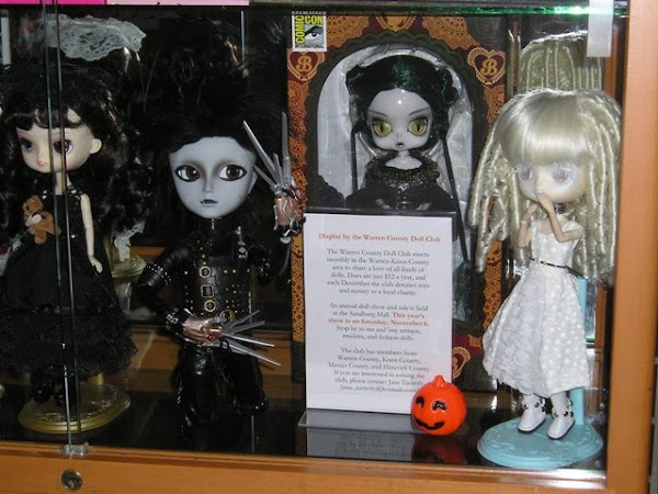 Halloween Dolls Displayed in a Local Library