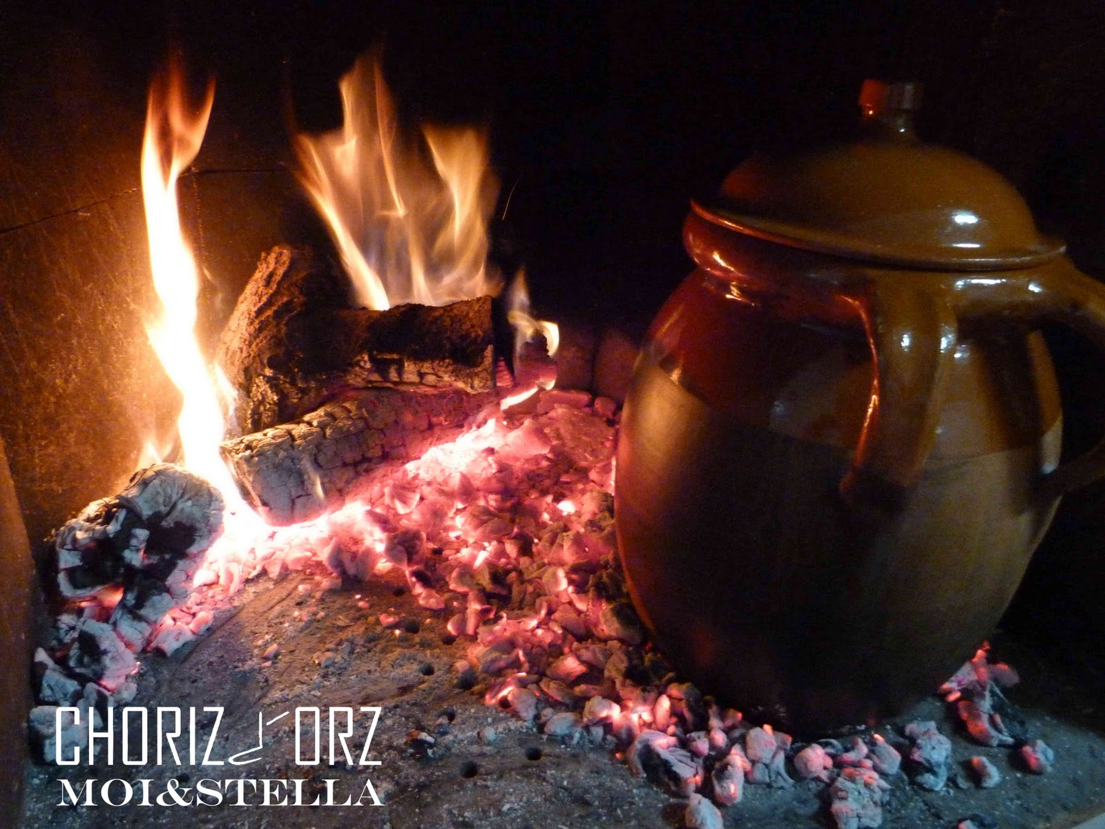 Utilizando pucheros de barro Choriz d´orz