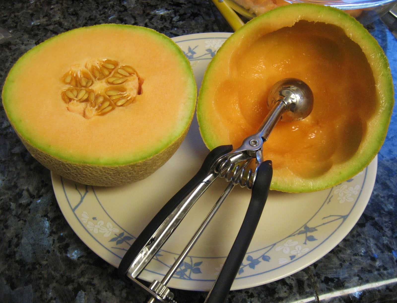 The Foodie Next Door Cantaloupe Fruit Salad... with a surprise ingredient