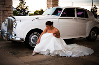 Bride at Rolls Royce outside Ruthe Jackson Center