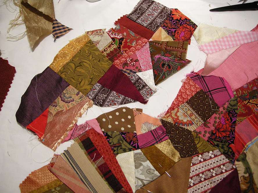 Allie's in Stitches Crazy Crumb Piecing...A Tutorial