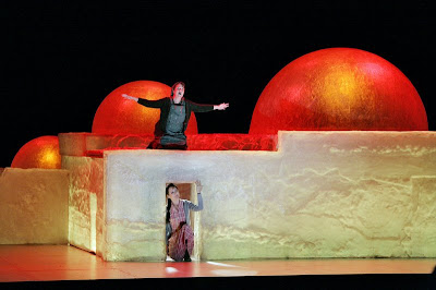 Monica Groop (Adriana) and Pia Freund (Refka) in Adriana Mater, directed by Peter Sellars, Santa Fe Opera, 2008 (photo © Ken Howard)