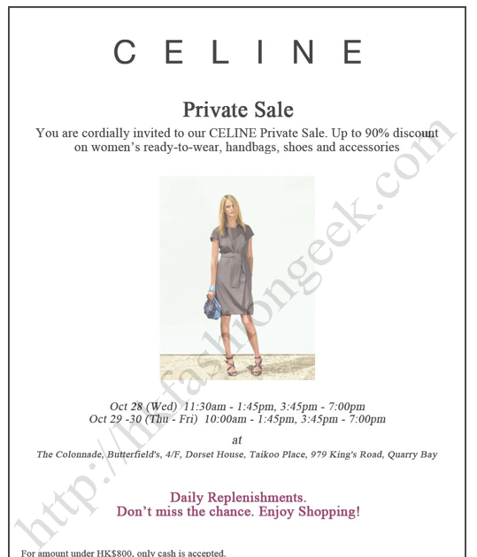 Hong Kong Fashion Geek: Celine Private Sale