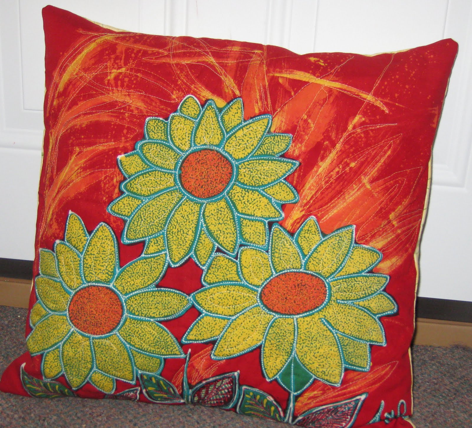 Sherry Quilts Finished a Batik Pillow
