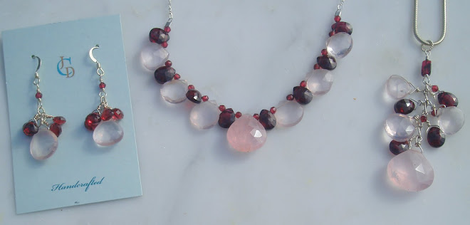 Rose Quartz and Garnet set