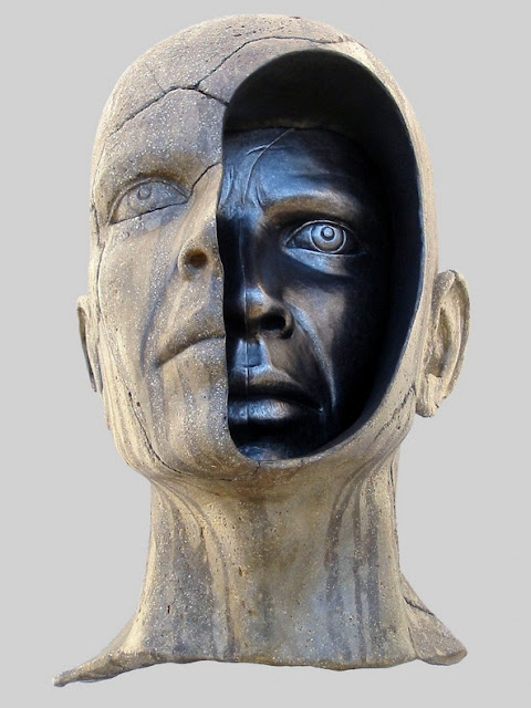 sculpture visage tete homme