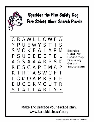 Sunday Crossword on Dayna Hilton  New Sparkles The Fire Safety Dog Word Search Puzzle