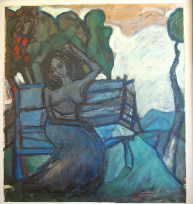 Sarah in Solitude, 2005, 80 x 95 cm, Mixed Media on Canvas