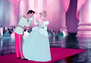 Cinderella Prince Charming kissing Cinderella's hand