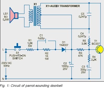 Bird Sound Doorbell Circuit Diagram